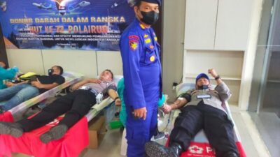 HUT ke-72 Polairud, Polisi di Batang Sumbangkan Puluhan Kantong Darah ke PMI
