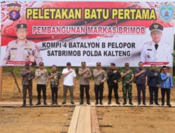 Peletakan Batu Pertama Pembangunan Mako Brimob Batalyon B di Lamandau oleh kapolda Kalteng