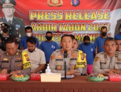 Kapolres Lamandau sampaikan Capaian Kinerja Saat Rilis Akhir Tahun