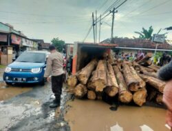 AKP Rumain Ungkap Kronologis Tergulingnya Truk Bermuatan Kayu di Tlogowungu