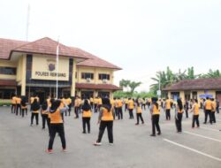 Jaga Stamina & Kebugaran, Polres Rembang Gelar Senam Aerobik