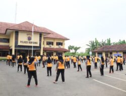 Jaga Stamina dan Kebugaran, Polres Rembang Gelar Senam Aerobik