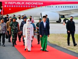 Kapolda Jawa Timur Bersama Forkopimda Sambut Presiden Jokowi Di Bandara Blimbingsari