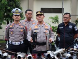 Polres Banjarnegara Mengamankan Puluhan Kendaraan Knalpot Brong