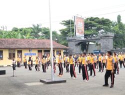 Polres Rembang Gelar Senam Aerobik, Jaga Stamina & Kebugaran