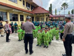 60 Anak Usia Dini Dikenalkan Rambu Rambu Lalulintas di Polres Brebes