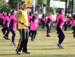 Jaga Kebugaran, Polres Bengkulu Utara dan Bhayangkari  Lakukan Olahraga Bersama