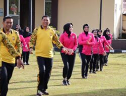 Jaga Kebugaran, Polres Bengkulu Utara dan Bhayangkari Olahraga Bersama