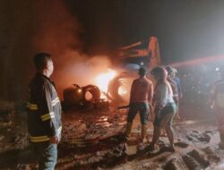 Kebakaran di Lahan Parkir PT. Borneo Family Transport, Diduga Pembakaran Sampah Pemicunya