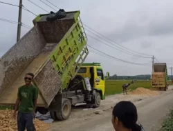 Keberadaan Proyek Mangkrak Bahayakan Pengendara, Sopir Truk di Rembang Gotong-royong Uruk Pedel