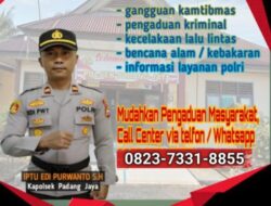 Mudahkan Pengaduan Masyarakat, Polsek Padang Jaya Laksanakan Sosialisasi Call Center 0823-7331-8855