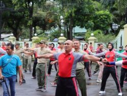Olahraga Bareng TNI-Polri di Makodim, Kapolresta Pati Ajak Personel Jaga Sinergitas