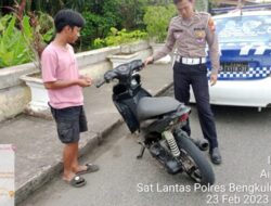 Gunakan Knalpot Brong, 3 Unit Motor Diamankan Sat Lantas Polres BS Polda Bengkulu