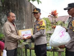 Polres Kubu Raya Lakukan Distribusi Bantuan Sosial Ketua Pembina Yayasan Kemala Bhayangkari 