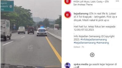 Real Life GTA! Pikap Ini Melaju Zigzag Dikejar Polisi di Tol Semarang