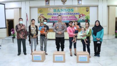 Ribuan Paket Bansos disebar Polres Bengkayang Kalbar Untuk Anak Balita Dengan Kondisi Wasting dan Stunting