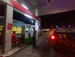 SPBU Buka 24 Jam Di Patroli Anggota Piket Polsek Sedan Rembang