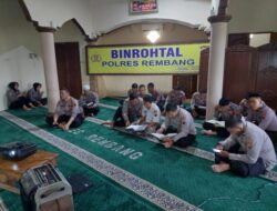 Anggota Polres Rembang Gelar Kataman Al Qur’an Bentuk Pembinaan Rohani Dan Mental