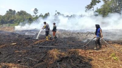 Kapolres Bengkalis dan Tim Berjibaku 2 Hari Padamkan Karhutla, Pantang Pulang Sebelum Padam