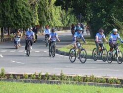 Meriahkan Hut TNI AU ke 77, Kapolres Kubu Raya Beserta PJU dan Bhayangkari Mengikuti Fun Bike