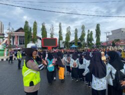 Parade Batik HUT Kabupaten BS Ke – 74 di Kawal Sat Lantas Polres BS