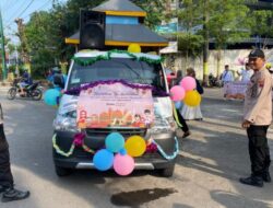 Pawai Karnaval Sambut Bulan Ramadhan di Kawal Personil Polsek Rembang Kota