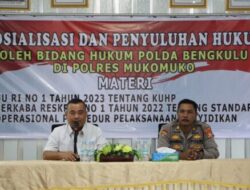 Polda Bengkulu Laksanakan Sosialisasi dan Penyuluhan Tentang Bidkum Di Polres Mukomuko