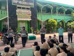 Satlantas Polresta Pati Kampanyekan Pati Zero Knalpot Brong di SMP N 8 Pati