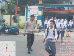 Strong Point Sore Depan SMK N 1 Kota Bengkulu Dilaksanakan Personel Polsek Ratu Samban