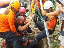 Tercebur Sumur Sedalam 30 Meter, Pria Asal Semarang Ini Berhasil Selamat di Evakuasi