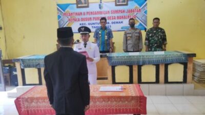 Kapolsek Guntur Demak Ikuti Pelantikan Perangkat Desa Bakalrejo