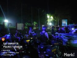 Patroli Sat Samapta Polres Tarakan menyusuri pemukiman masyarakat