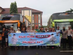 Ratusan Pemudik Ikuti Balik Mudik Gratis Sinergi TNI-Polri Pati