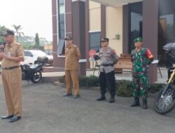 Tiga Pilar Kecamatan Tulis dan Kandeman Menggelar Apel Pasukan Pengamanan Mudik 