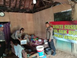 Kapolsek Bulu Rembang & Personil Salurkan Bansos Kepada Warga Kurang Mampu