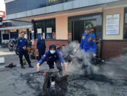 Latihan Penanganan Kebakaran Dilaksanakan Sie Dokkes Polres Sukoharjo