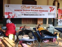 HUT Bhayangkara ke 77, Si Dokkes Polres Rembang Gandeng PMI Gelar Donor Darah
