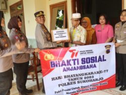 HUT Bhayangkara ke 77, Polres Sukoharjo Anjangsana Ke Kediaman Purnawirawan Polri