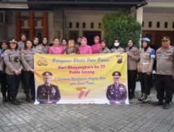 Polwan & Bhayangkari Polda Jawa Tengah Kunjungi Warakawuri, Sambut Hari Bhayangkara