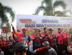 Ribuan Peserta Meriahkan Gowes Bareng Polresta Pati Hari Bhayangkara ke-77