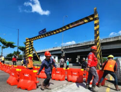 Satlantas Polrestabes Semarang Mulai Uji Coba Rekayasa Lalu Lintas di Kawasan Jembatan Kaligawe