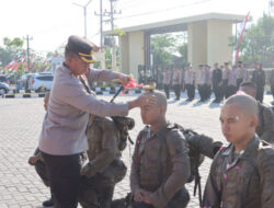 Sebanyak 7 Bintara Remaja Polres Sukoharjo Laksanakan Pembaretan