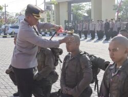 7 Bintara Remaja Polres Sukoharjo Mengikuti Tradisi Pembaretan