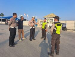 Satlantas Polres Rembang Pantau Pembangunan Jalan Guna Antisipasi Macet