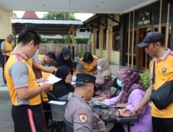 Gandeng UPT Puskesmas, Si Dokkes Laksanakan Posbindu di Polres Rembang