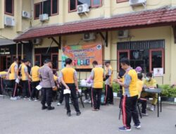 Personil Polres Rembang Ikuti Posbindu untuk Deteksi Dini Penyakit Menular