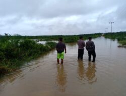 Di guyur hujan lebat, Polsek Sematu Jaya Lamandau pantau wilayah