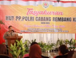 Didampingi Ibu, Kapolres Rembang Hadiri Syukuran HUT PP Polri Rembang