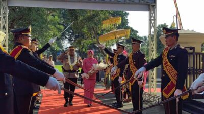 Penyambutan Kapolres Pangandaran, AKBP Imara Utama Dengan Tradisi Welcome And Farewell Parade