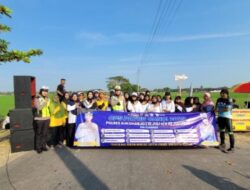 Polwan Polres Sukoharjo Jadi Daya Tarik Utama dalam Sosialisasi Tertib Lalu Lintas di CFD Guyangan Kebo